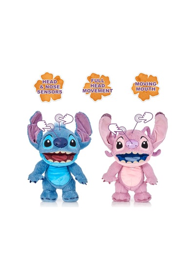 Disney Stitch & Angel Elektronik Kukla 2 Li Paket 30 Cm Çok Renkli