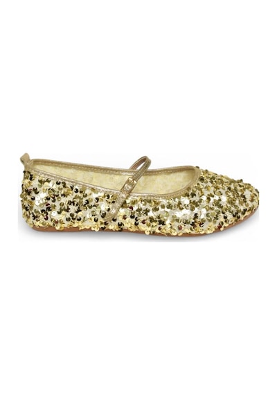 Fox Shoes Y250322040 Altın Kumaş Pullu Kadın Babet Altın