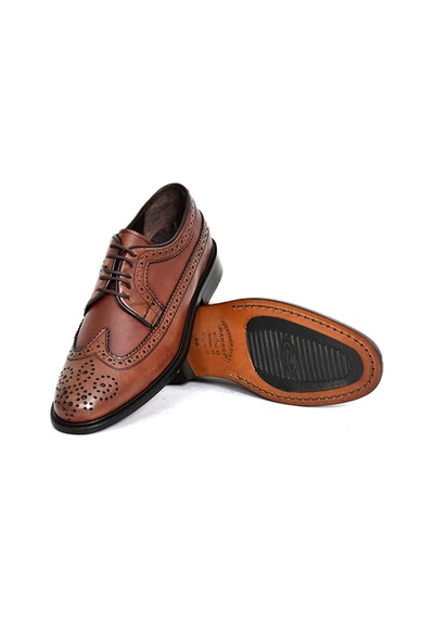Danacı Hakiki Deri Kahverengi Oxford Erkek Ayakkabı - Kösele Taban Kahverengi