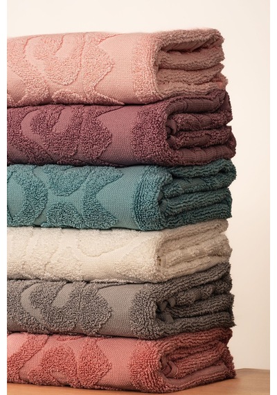 6'lı Saçaklı Banyo Havlu Seti 100x150cm Çok Renkli