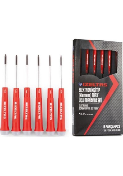Elektronikçi Tip Klemens Torx Uçlu Tornavida Takımı 6Parça