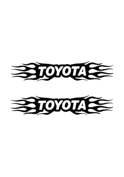 (2 Adet) Toyota Sticker Toyota Alev Sticker Oto Araba Sticker