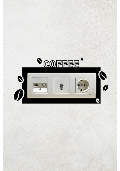 Coffee Kahve Tasarım 3lü Priz Çerçevesi İç Ölçü 22,75x8,4 Cm Üçlü Dekoratif Çerçeve - Kahve Kosesi