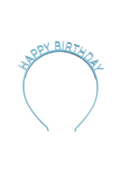 Mavi Happy Birthday Yazılı Kız Çocuk Taç Mavi