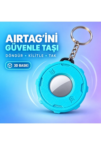 Apple Airtag Uyumlu Döndürmeli Kilitli 3d Baskı Koruyucu Anahtarlık 61491358