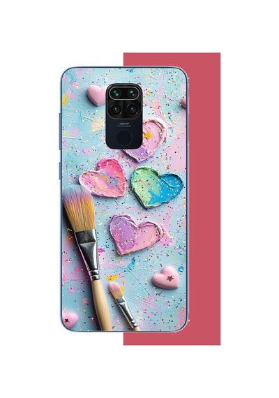 Redmi Note 9 Uyumlu Renkli Tuval Baskılı Silikon Kılıf