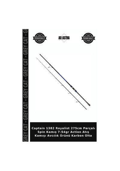 Captain 1382 Royalist 275cm Parçalı Spin Kamış 7-54gr Action Atış Kamışı Avcılık Ürünü Karbon Olta Standart