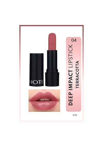 Note Cosmetique Deep Impact Lipstick Kremsi Dokulu Yarı Parlak Ruj 04 Terracotta - Pembe