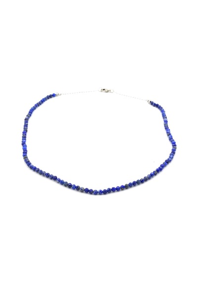 Murty99Doğaltaş Hakiki Faset Kesim Doğal Lapis Lazuli Kolye 1.Kalite Beyaz