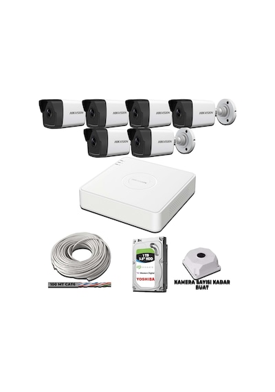 Hıkvısıon 6 Kameralı 2mp Ip Kamera Seti 1080p Mikrofonlu 1tb Hdd