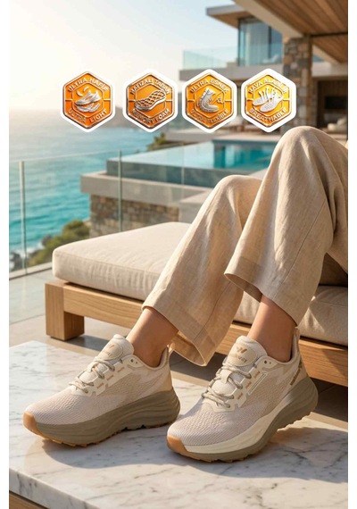 Walkway Flexion G Bej Memory Foam Unisex Spor Ayakkabı