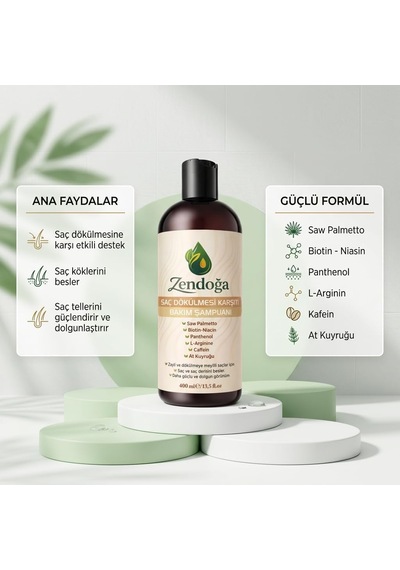 Yoğun Biotin & Kafein Kompleks Dökülme Karşıtı Şampuan - Doğal, Sülfatsız & Tuzsuz 400 Ml