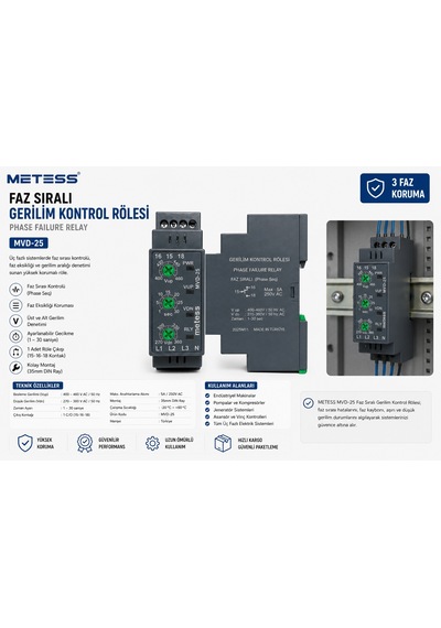 METESS MVD-25 GERİLİM KONTROL RÖLESİ