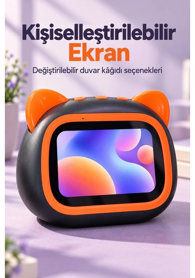 Kargo Ekranlı Masaüstü Hoparlör Turuncu Çerçeveli Yuvarlatılmış Gövde Najmaddin