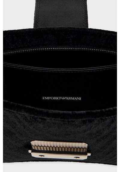 Emporio Armani Ayarlanabilir Askılı Kadife Çanta Kadın Çanta Ew001778 Af28100 Uc001 Siyah