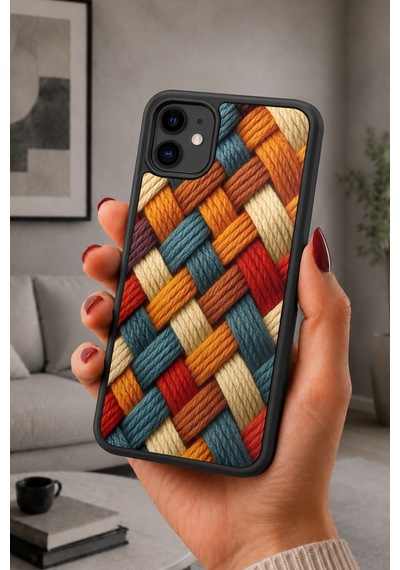 İphone 11 Uyumlu Örgü Desenli Kamera Korumalı Darbelere Dayanıklı Kılıf 321-örgü-iphone11