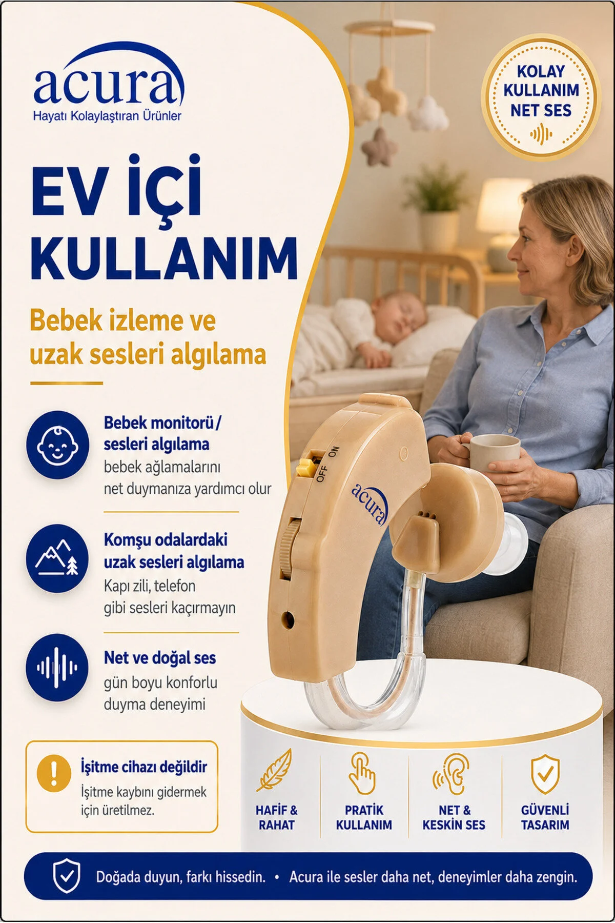 Ses Yükseltici Kulaklık