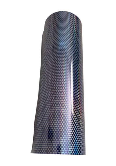 Petekli Açık Mavi Far Stop Filmi Folyosu Çizik Engelleyici Folyo 3d Petek Desenli Hologramlı 30 Cm X 10 Metre