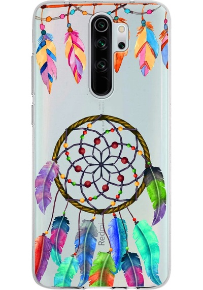 Xiaomi Redmi Note 8 Pro İle Uyumlu 1mm Slim Fit Nazar Boncuğu 6 Baskılı Şeffaf Kılıf Şeffaf