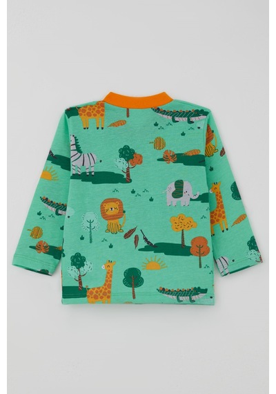 Breeze Erkek Bebek Pijama Takımı Safari Temalı Sevimli Hayvancıklar Desenli Önden Çıtçıtlı 4 Ay-1 Yaş, Yeşil Breeze Erkek Bebek Pijama Takımı Safari Temalı Sevimli Hayvancıklar Desenli Önden Çıtçıtlı 4 Ay-1 Yaş, Yeşil