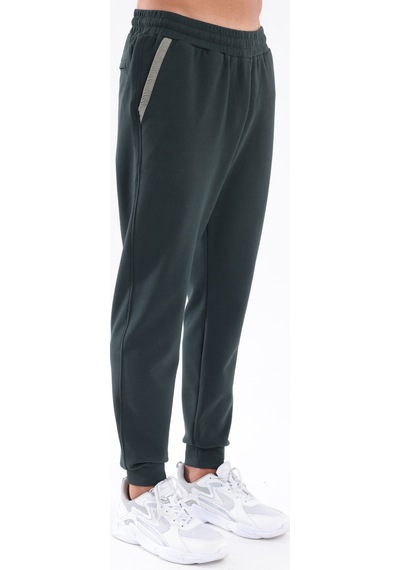 Rowinger Modal Karışımlı Yumuşak Dokulu Kontrast Biye Detaylı Erkek Jogger Eşofman Altı Darkgreen