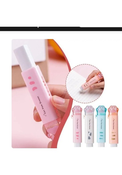 Pati Silgi Pvc Kırtasiye Hediyelik Gift Kedi Pençe Beyaz Kurşun