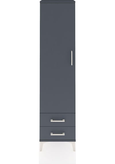 Arges Dolap Tek Raflı 2 Çekmeceli Tek Askılı 44x30x182 Antras... Antrasit