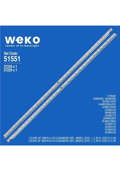 Samsung Uyumlu Un49k5300g 49'' İnç 2 Adet Tv Led Bar Tvnizi Açıp İçindeki Led Barla Birebir Aynısı Olduğunu Görmeden Almayınız. Sonrasında İade Almamaktayız.