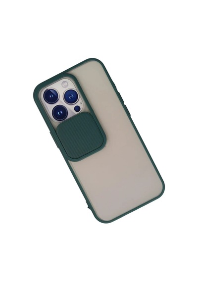 Apple Uyumlu,  iPhone 13 Pro Kılıf Palm Buzlu Kamera Sürgülü Silikon - Yeşil