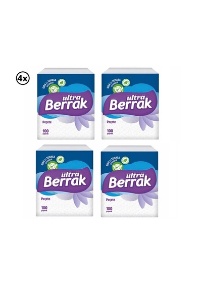 Berrak Kare Peçete 100'lü X 4 Adet
