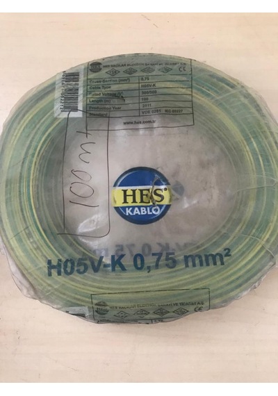 HES 0,75mm² sarı NYAF kablo (100 mt)