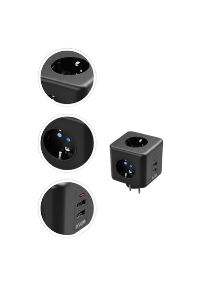 Akım Ve Voltaj Korumalı Küp Priz 3 Usb Destekli Diğer 1 - 10 M