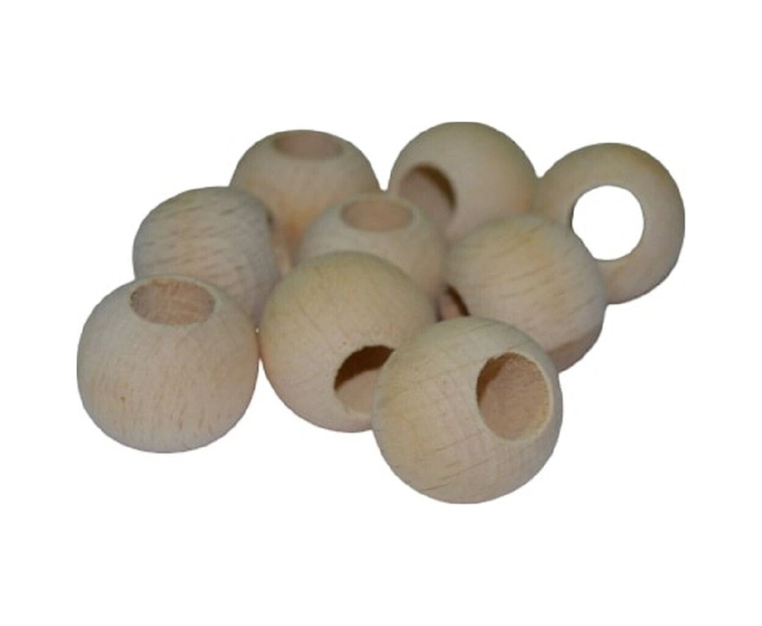 Ekonomik Paket 22 Mm Ham Işlenmemiş Ahşap Boncuk - 50 Adet