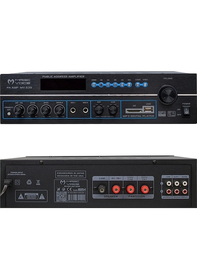 Magıcvoıce Mv-530 120 Watt Usb/sd/uk Bluetooh 3 Mik Girişli 2 Bölgeli Hat Trafolu Anfi