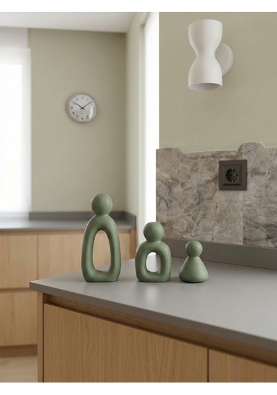 Kaveld Aura Family Minimalist Dekoratif Heykel 3'lü Set El Yapımı Modern Biblo Mermer Tozu & Çimento Kompozit Premium Salon Ve Ofis Dekoru Yeşil Kaveld Aura Family Minimalist Dekoratif Heykel 3'lü Set El Yapımı Modern Biblo Mermer Tozu & Çimento Kompozit Premium Salon Ve Ofis Dekoru Yeşil