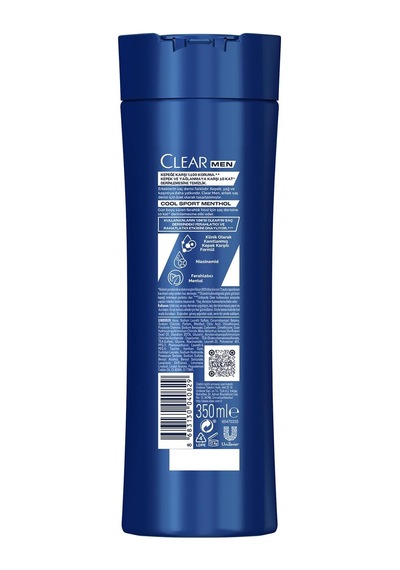 Clear Men Cool Sport Menthol Kepeğe Karşı Etkili Şampuan 350 Ml Beyaz