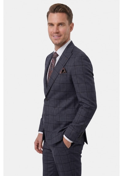Deepsea Lacivert Kare Desenli Slim Fit Erkek Takım Elbise Çift Düğme Çift Yırtmaç 2 Li Takım 2601812 Deepsea Lacivert Kare Desenli Slim Fit Erkek Takım Elbise Çift Düğme Çift Yırtmaç 2 Li Takım 2601812