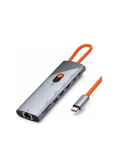 Usb Type-c Hub Dual Hdmı, Pd Lan, Kart Okuyucu, 9 Port, Hdx7879