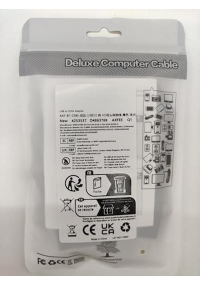 Sanec Usb'den Hdmı Adaptörüne, Usb'den Hdmı Kablosuna, 1080p Full Hd Usb 3.0/2.0'dan Hdmı Adaptörüne Çoklu Ekran Ses Video Grafik Kablosu, Dizüstü Bilgisayar, Hdtv Tv, Pc, Windows 10/8.1/8/7 İle Bm.16