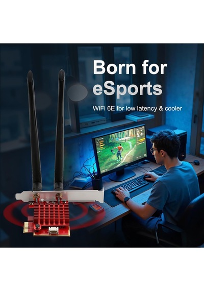 Wifi 6e Pcıe Card Intel Ax210 Chip, 5400mbps Tri-band 2.4ghz/5ghz/6ghz Bluetooth 5.3, Low Latency Wireless Adapter