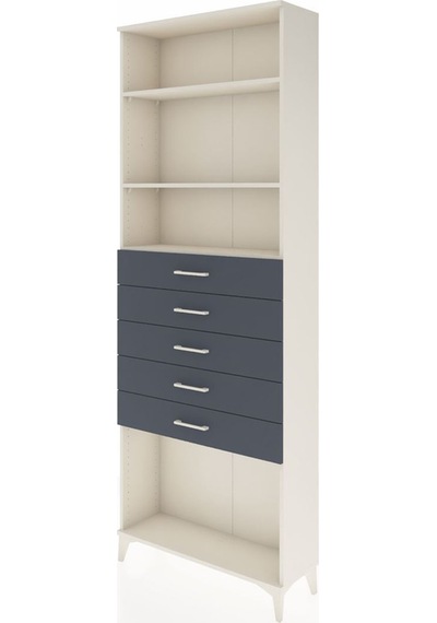 Arges Dolap 3 Raflı 5 Çekmeceli 88x30x243 Aytaşı-antrasit Aytaşı