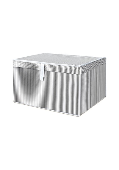 3 Adet Kapaklı Çok Amaçlı Hurç Saklama Kutusu Organizer Maxi 50 X 40 X 30 Cm Gri Gri