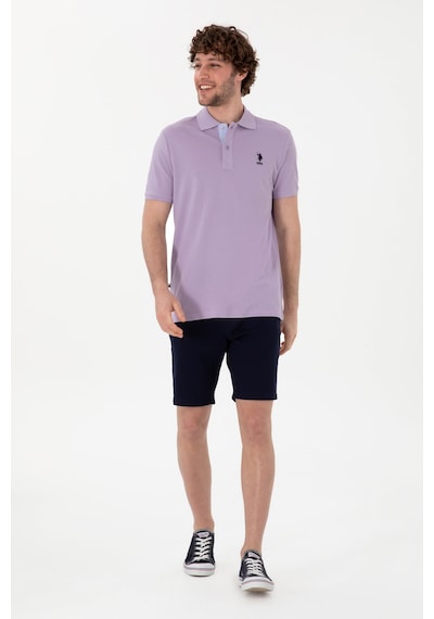 U.S. Polo Assn. Erkek Regular Fit Polo Yaka Lila Basic Tişört 50298031-VR034