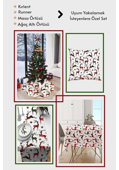 Beyaz Yeniyıl Yılbaşı Christmas Noel Kırlent Kılıfı Krl1291 Diğer