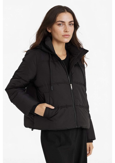 Defacto Regular Fit Kapüşonlu Fermuarlı Şişme Mont F1944ax25wnbk27 Siyah