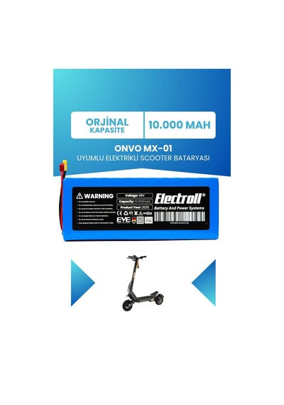 Onvo Mx-01 Uyumlu Batarya Standart Kapasite 48v 10.000mah Elektrikli Scooter Bataryası Çok Renkli