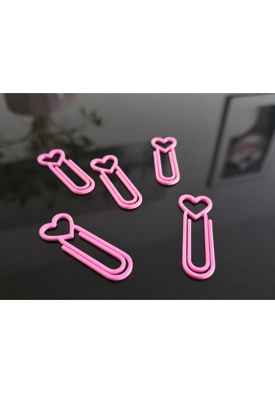 3d Baskı Kalp Figürlü Ataç - 10lu Set - Pembe