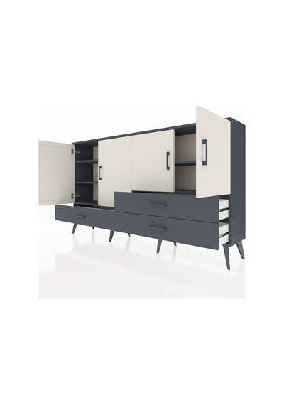 Arges Konsol 5 Raflı 3 Çekmeceli 4 Kapaklı 176x30x99 Antrasit-ayt Antrasit-aytaşı/antrasit Arges Konsol 5 Raflı 3 Çekmeceli 4 Kapaklı 176x30x99 Antrasit-ayt Antrasit-aytaşı/antrasit