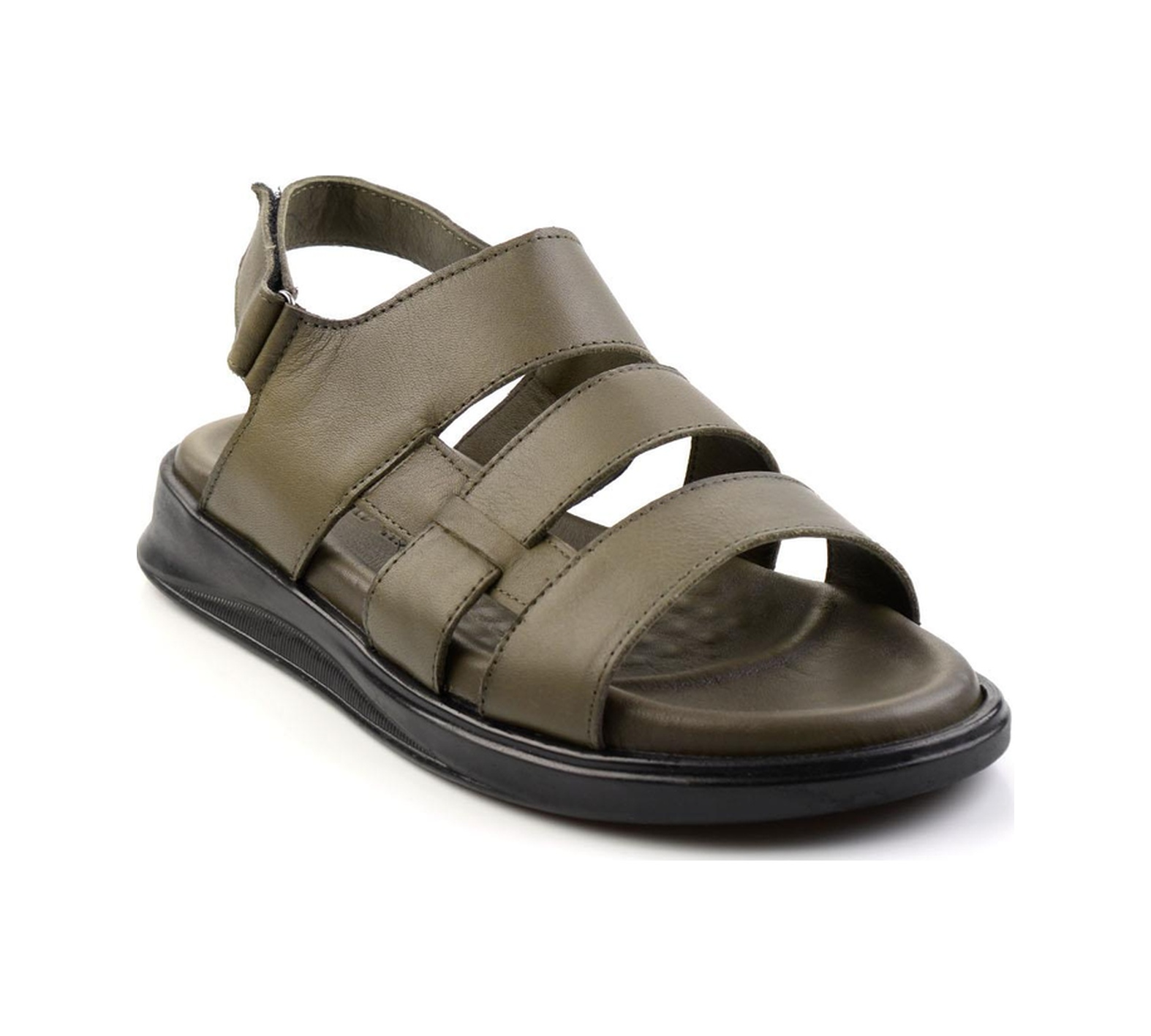 Bambi Haki Leather Erkek Sandalet E05433501043 Haki
