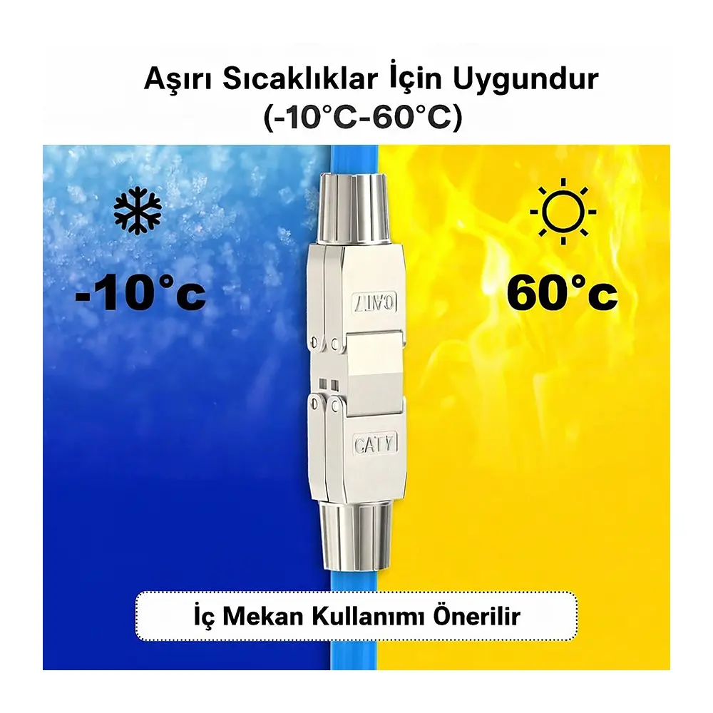 Cat7 Rj45 Kablo Birleştirici Ağ Kablosu Uzatma Aparatı Metal